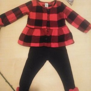 Girls Red and Black Long Sleeve Buffalo Checkers Size 18 Months
